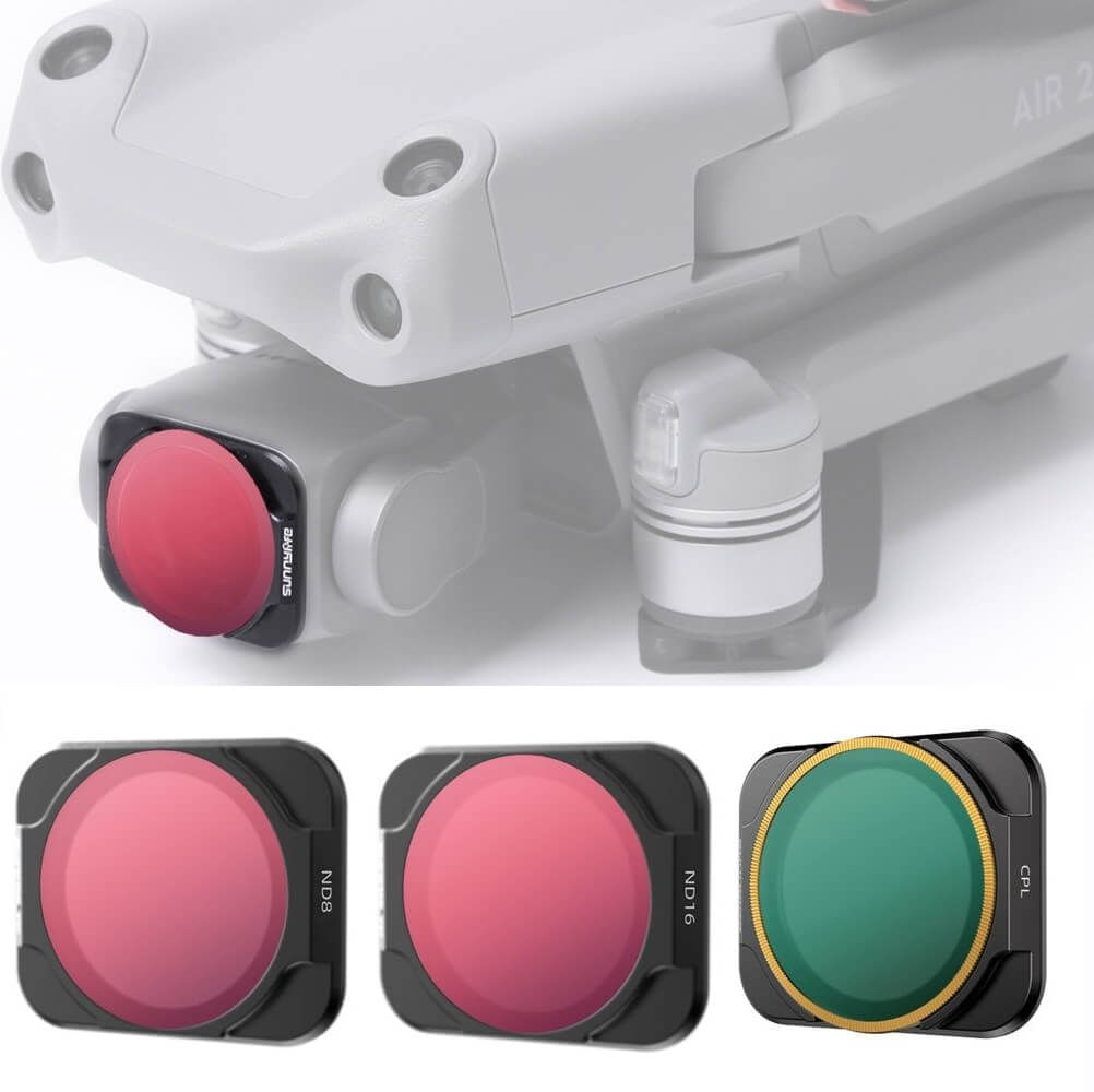 Kit de Filtros para Drone DJI Air 2S - Sunnylife (ND8 + ND16 + CPL)