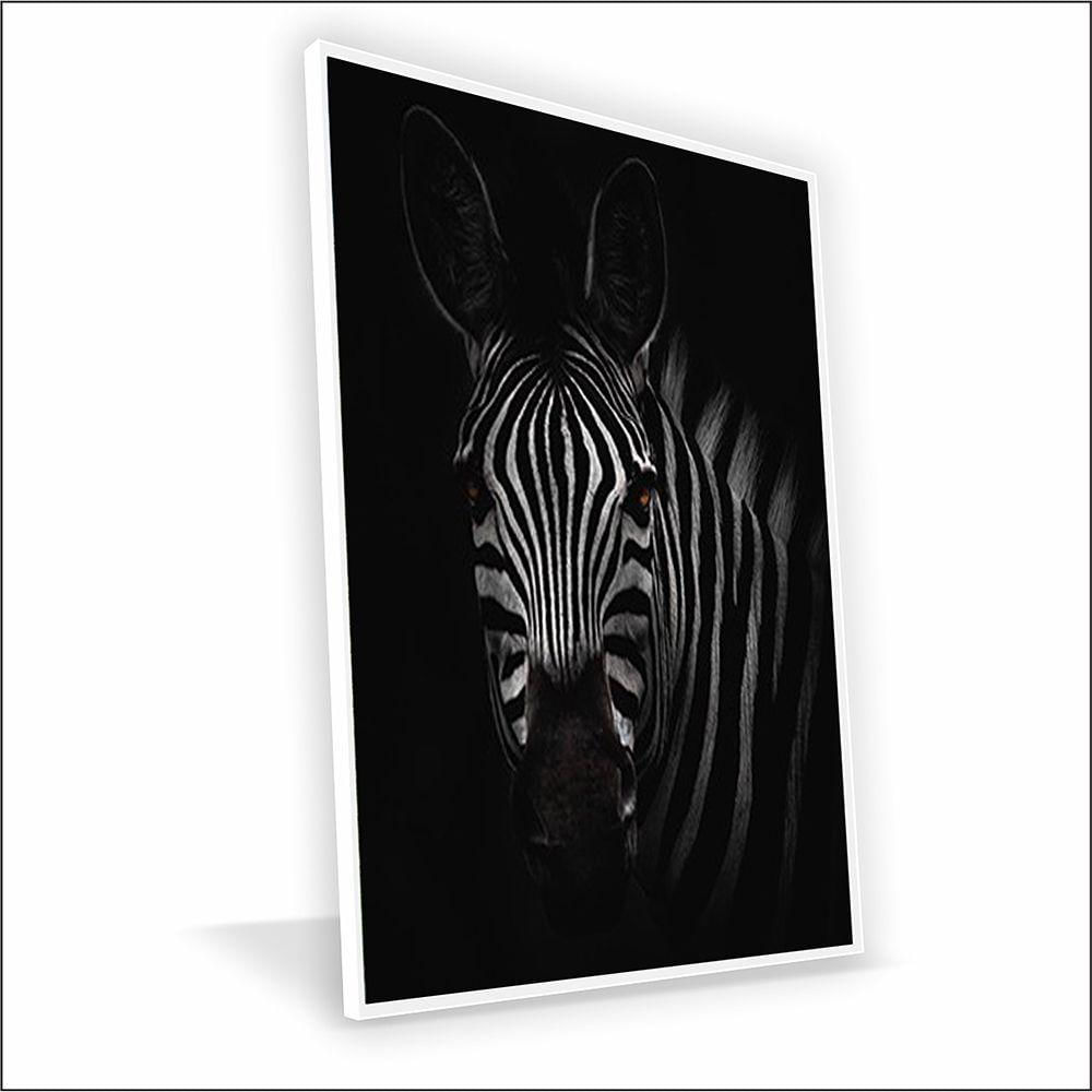 Quadro Zebra Canvas Sem Vidro Tamanho-moldura 40x30 Caixa Cor Branca