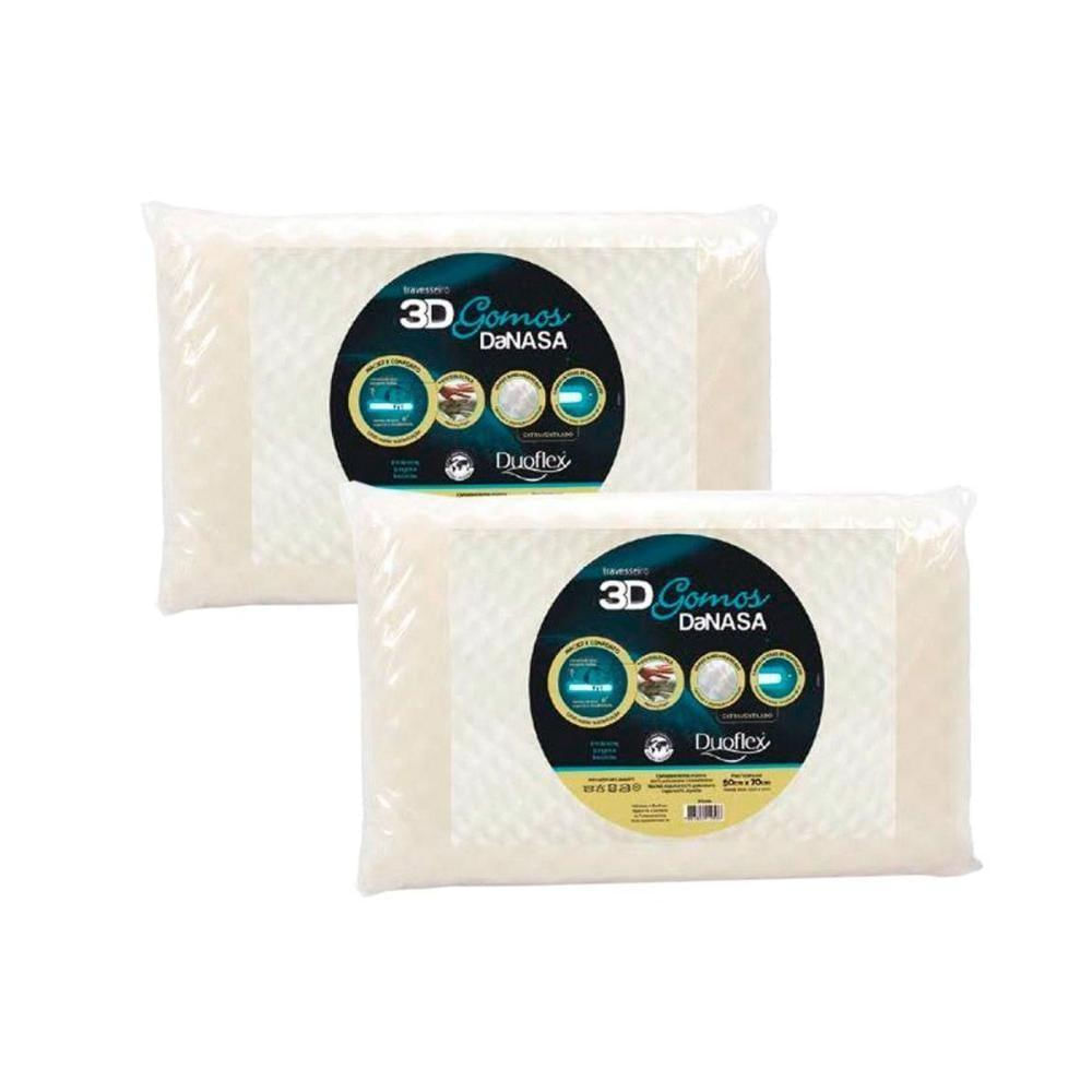 Travesseiro Viscoelástico 3d Gomos Danasa Dt3200 Kit C/ 2 Un (45x65) - Duo
