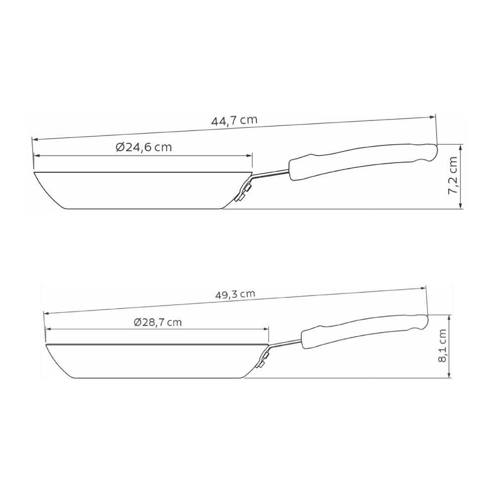 Kit Com 2 Frigideiras Tramontina  24 Cm E 28 Cm Com Revestimento Cera^mico