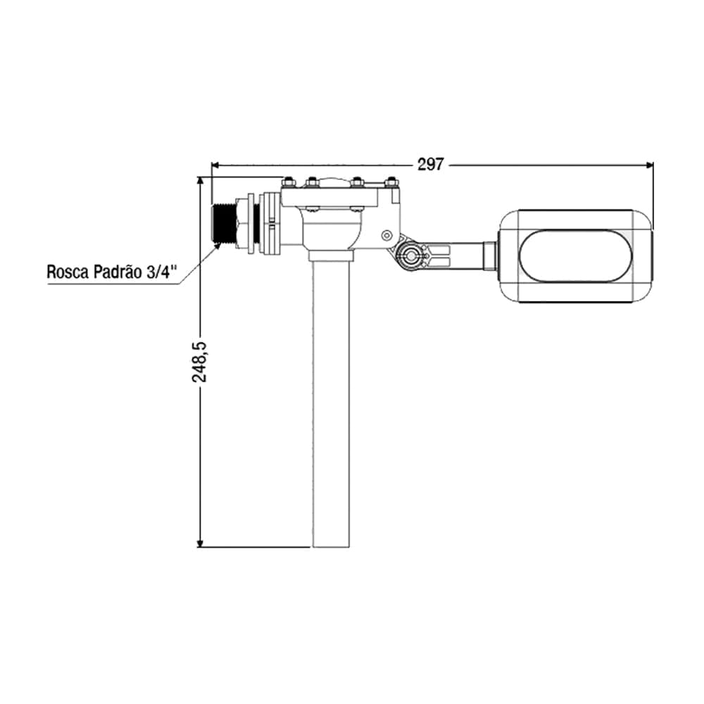 Torneira de Boia para Caixa d'Água 3/4" Censi