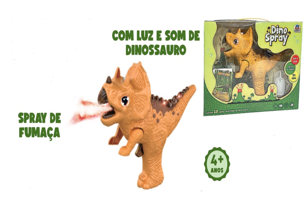 Dino Spray - Disparador de Àgua Luz e Som - Braskit