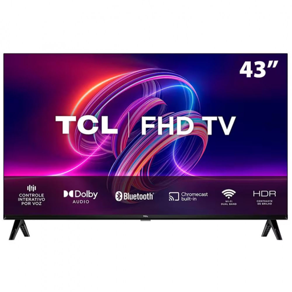 Smart TV LED 43 Polegadas S5400A com Android TV Wi-Fi Bluetooth TCL