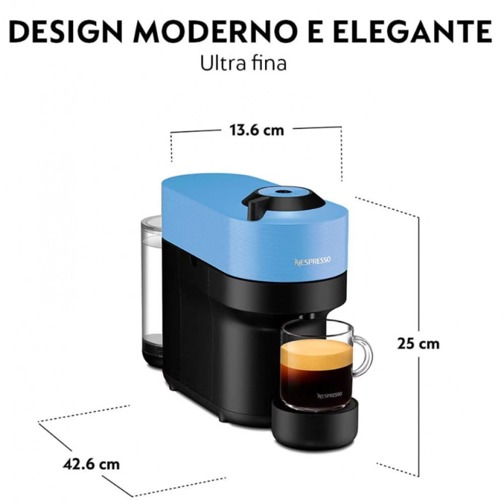 Máquina de Café Nespresso Vertuo Pop com Kit Boas-Vindas Azul / 220V