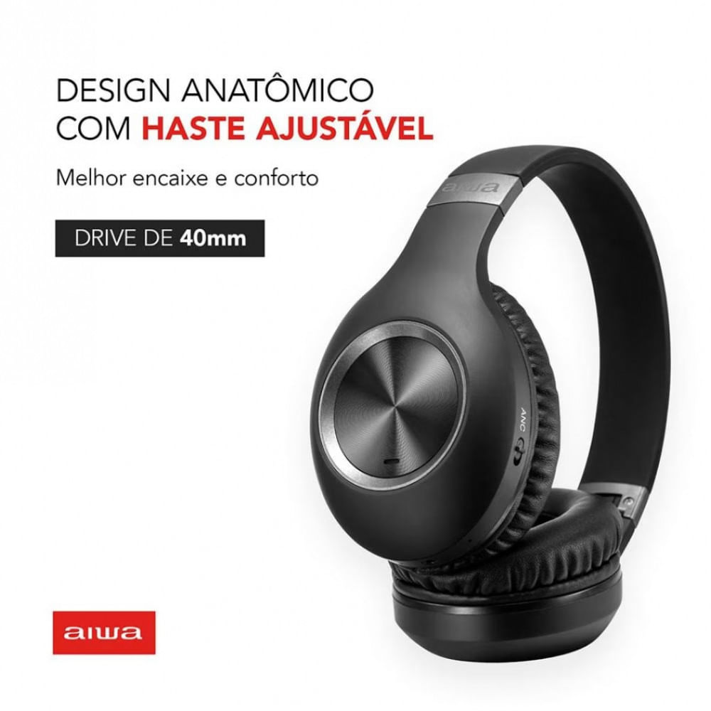 Headphone Aiwa AWS-HP-02-B Preto