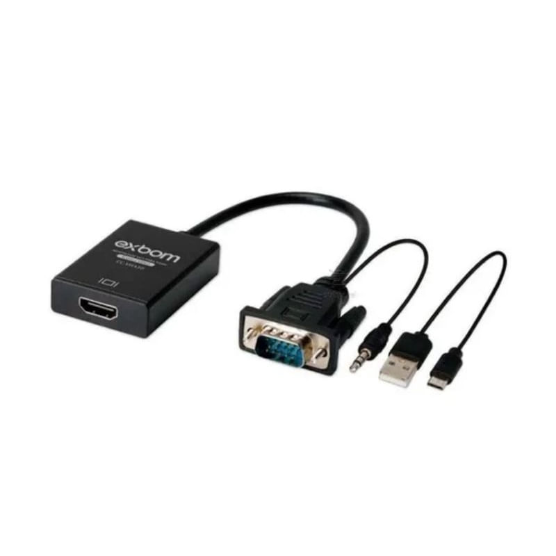 Vga Macho Para Hdmi Fêmea Adaptador Conversor Com 3.5mm