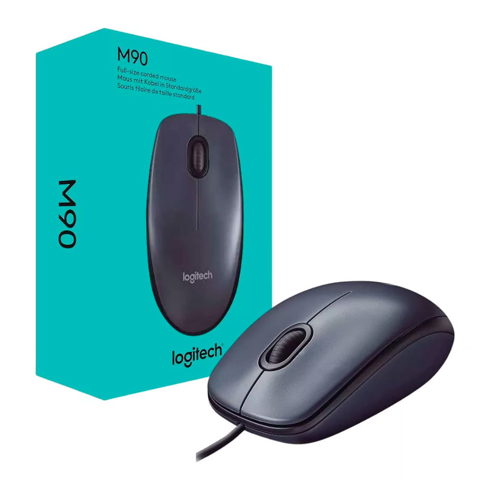 Mouse M90 Óptico USB Preto 1000 DPI Logitech