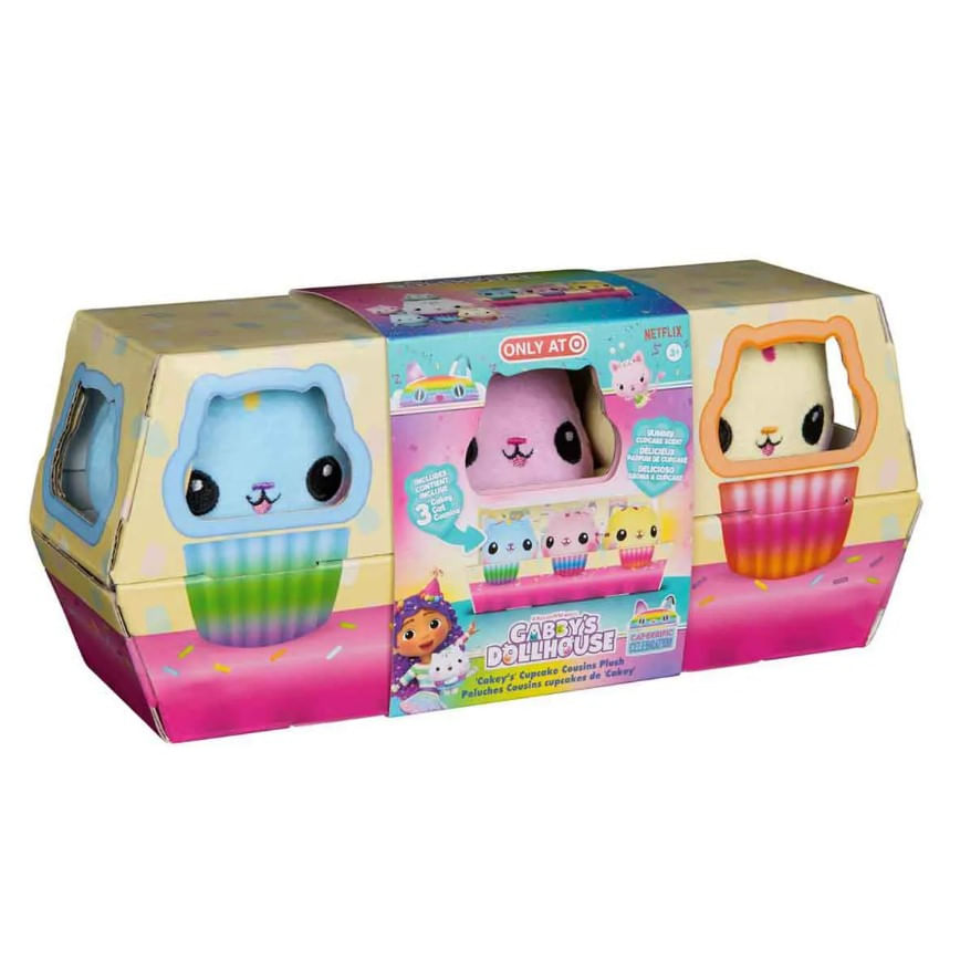 3 Pelúcias Cupcake Cakey Cat Gabby's Dollhouse - Sunny 3968