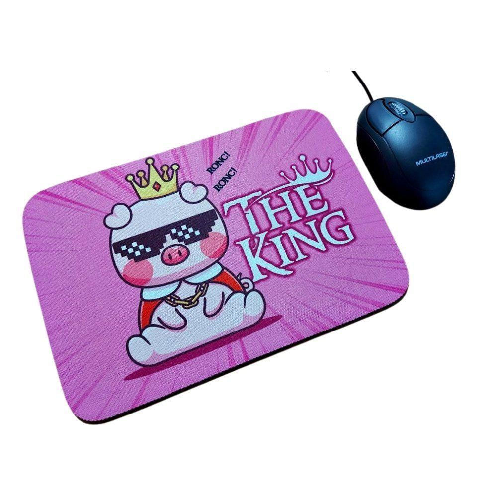 Combo Mouse Multilaser Preto + Mousepad Pig King