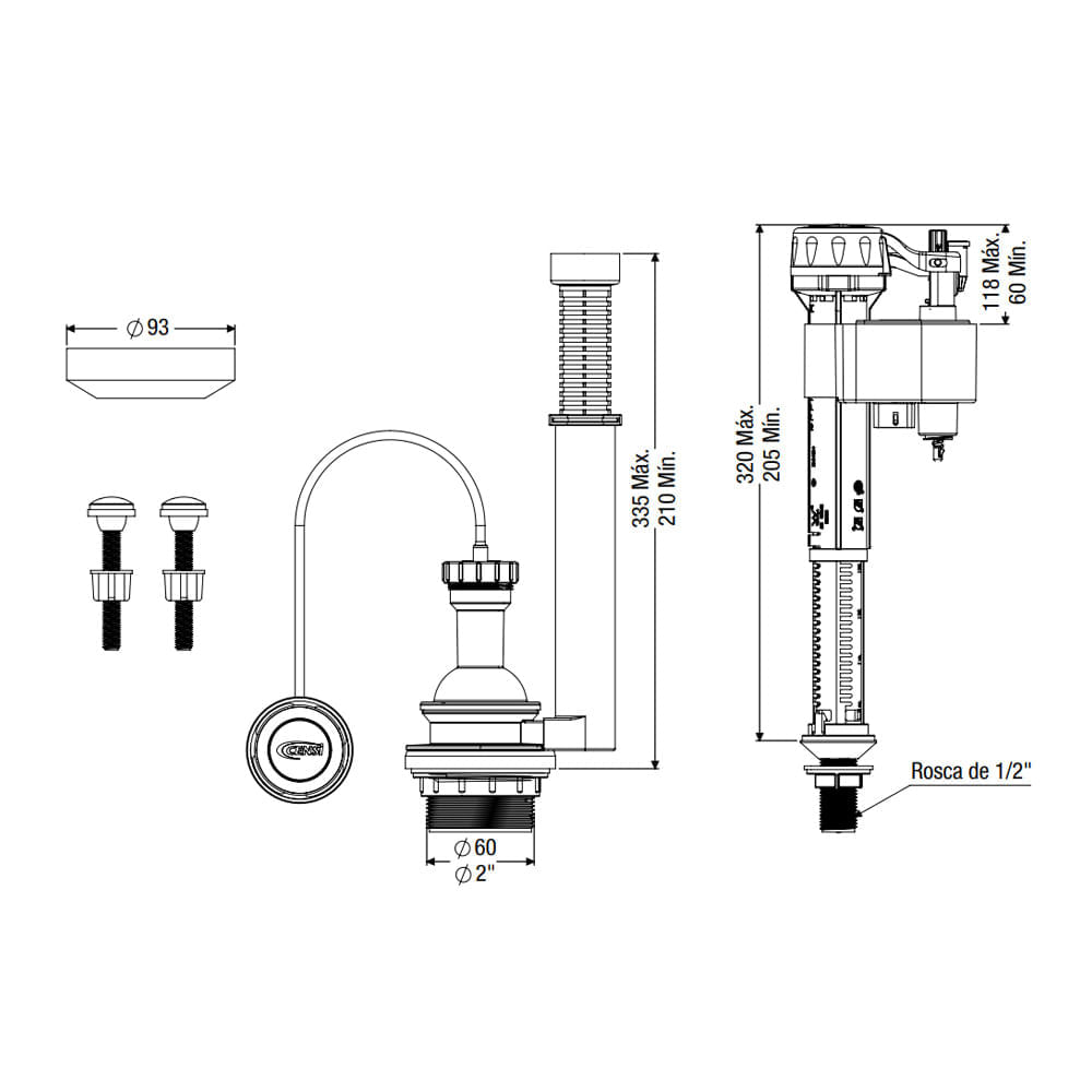 Kit Completo para Caixas Acopladas Air Touch Censi