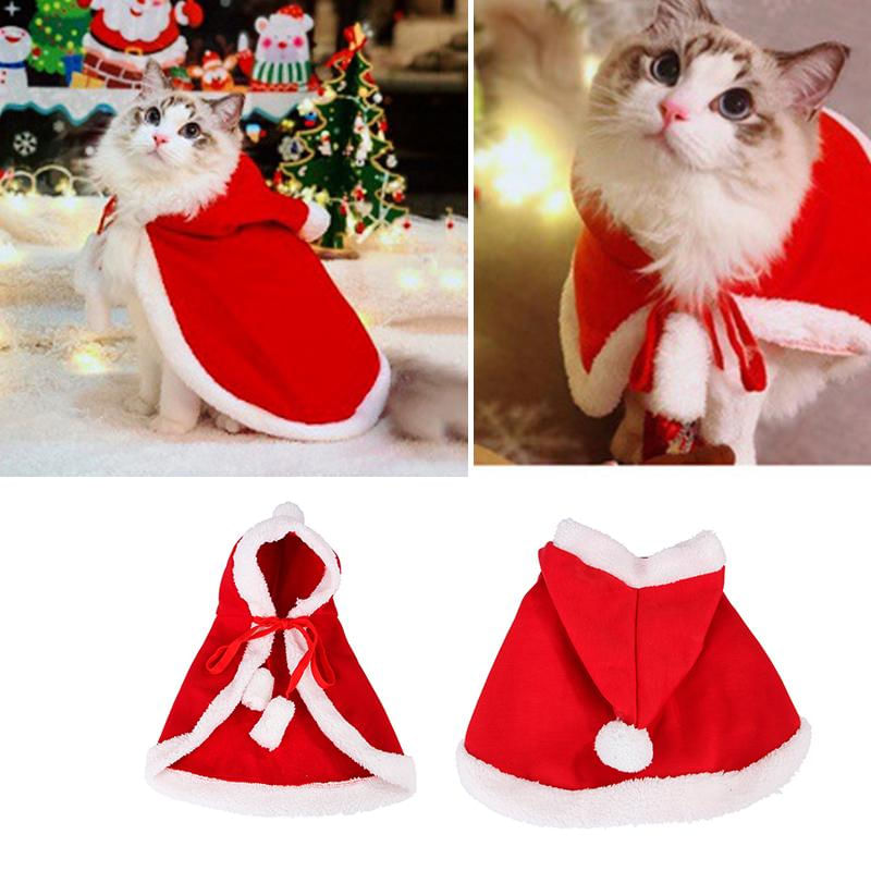 Fantasia de Natal para Cães e Gatos - Chapéu e Capa de Papai Noel