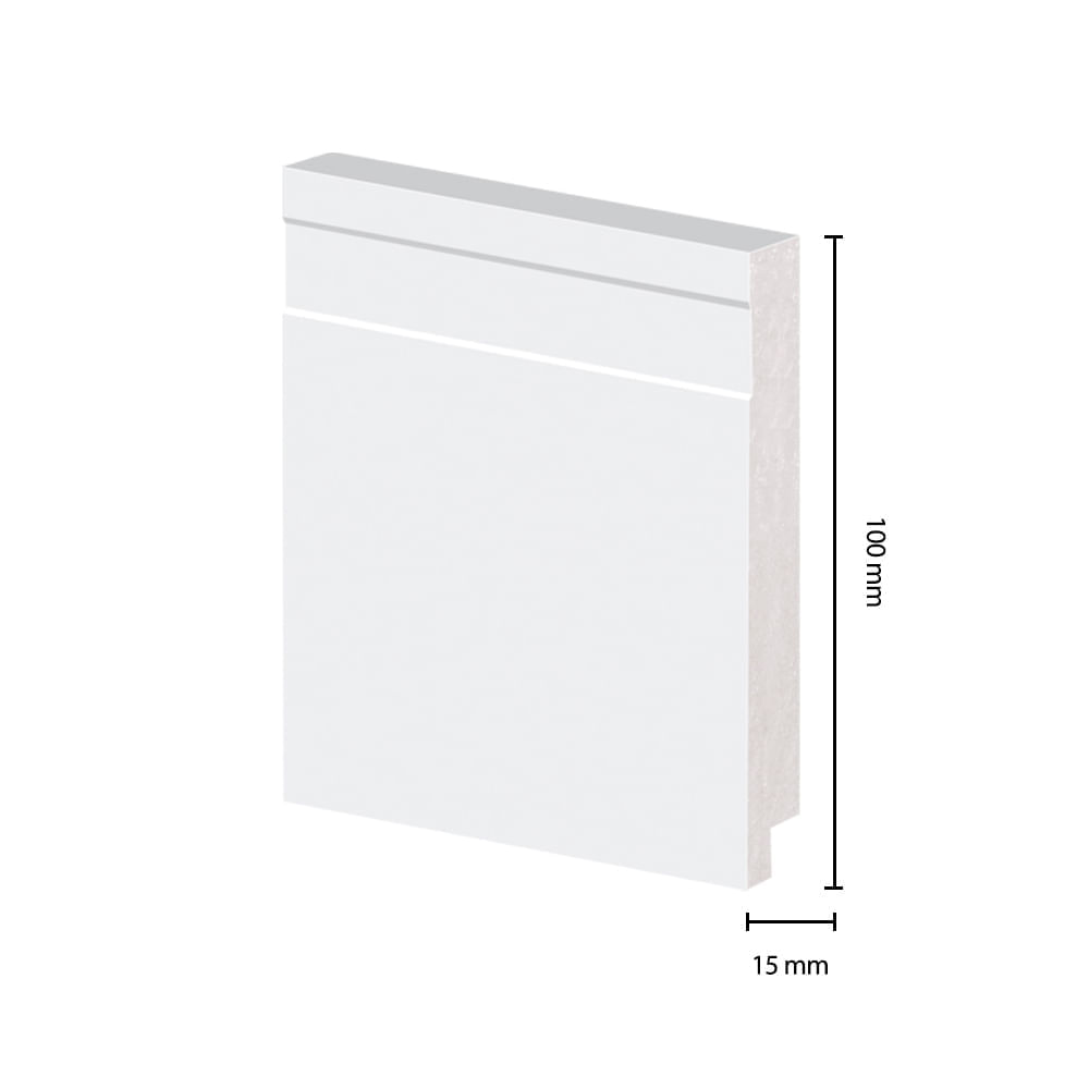 Rodapé de Poliestireno Arquitech 51010 Frisado 10cm 2,40m Branco UNICA