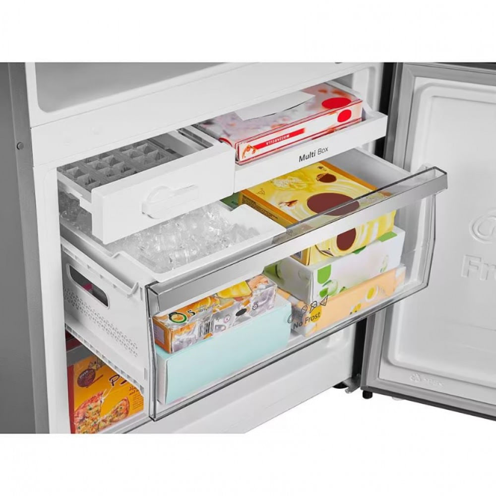 Geladeira Hisense Botton RB-52W Frost Free Tecnologia Inverter Portas Reversíveis e Painel Touch 397 Litros Inox / 110V