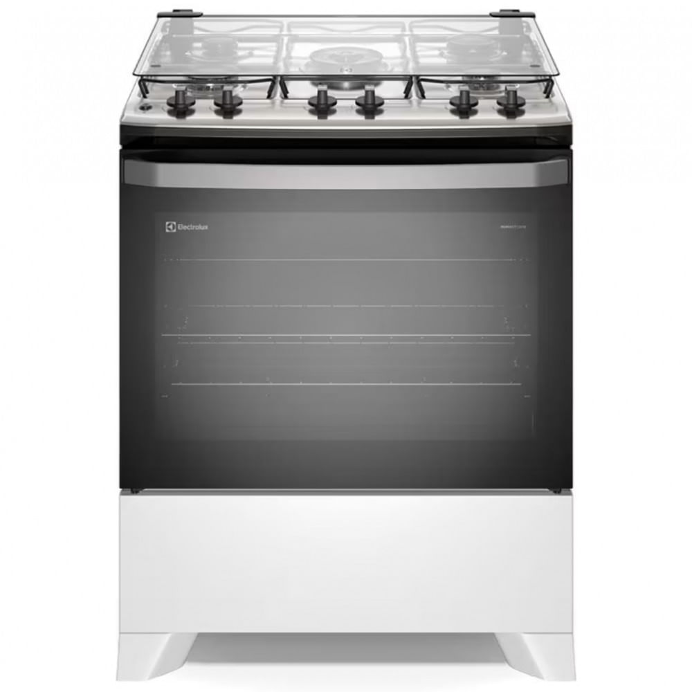 Fogão Electrolux 5 bocas Efficient FE5IB com Mesa Inox, PerfectCook, VaporBake e Acendimento Automático Branco / Bivolt