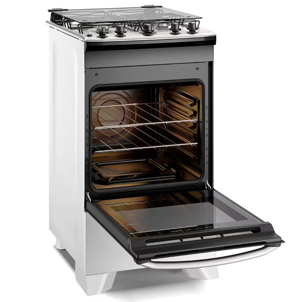 Fogão Electrolux 4 bocas Efficient FE4IB com Mesa Inox, PerfectCook, VaporBake e Acendimento Automático Branco / Bivolt