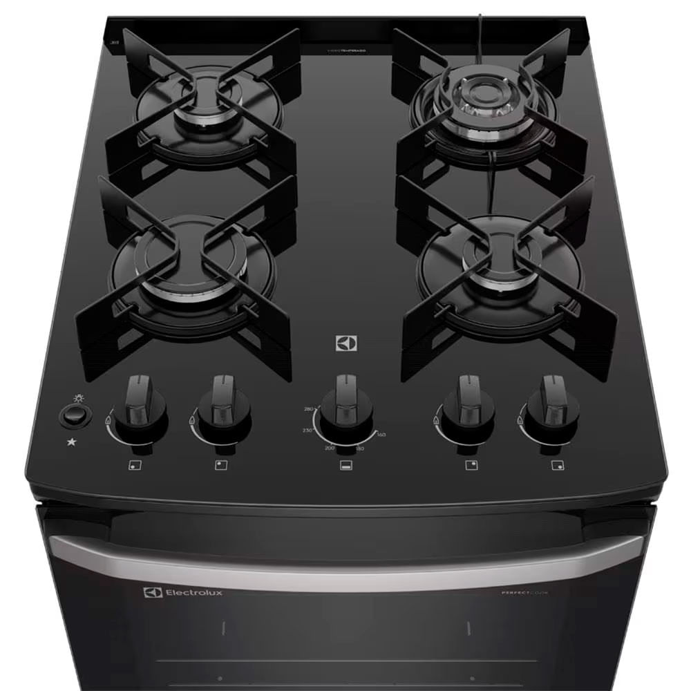 Fogão Electrolux 4 bocas Efficient FE4GP com Mesa de Vidro, PerfectCook ...