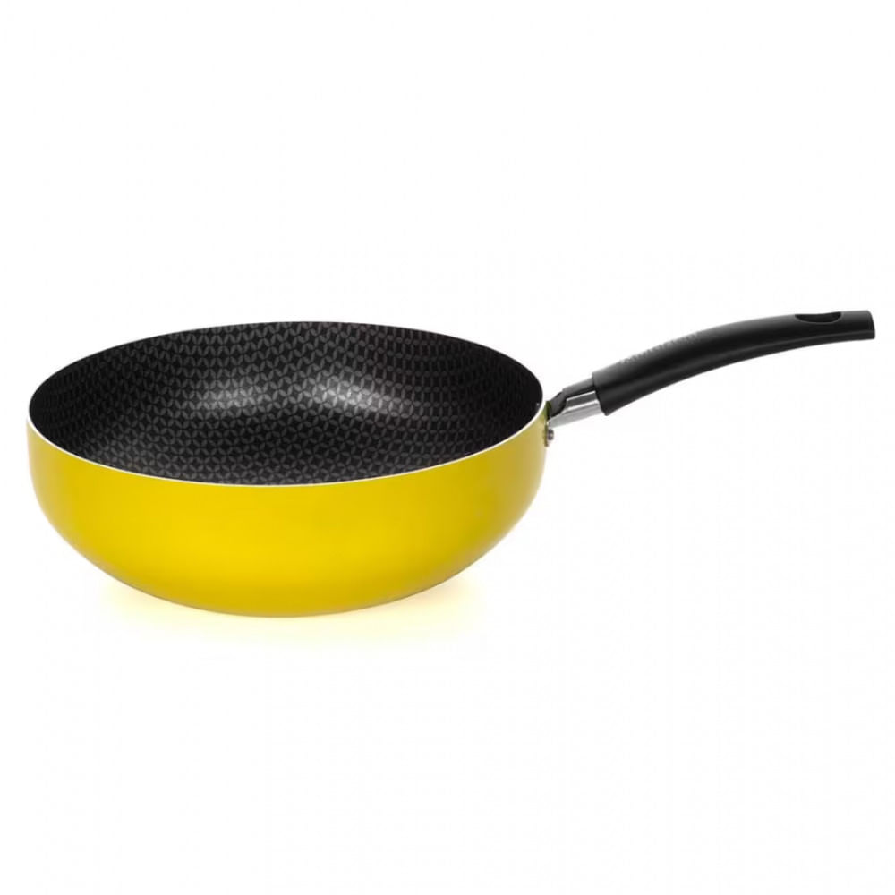 Frigideira Wok Multiflon Cabo e Antiaderente 24cm