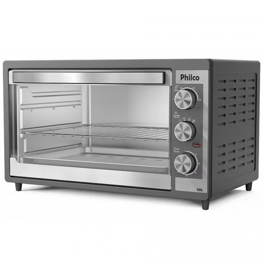 Forno Elétrico PFE52P 50 Litros com Botão Timer de 60 minutos e Dupla Resistência Philco Preto / 110V