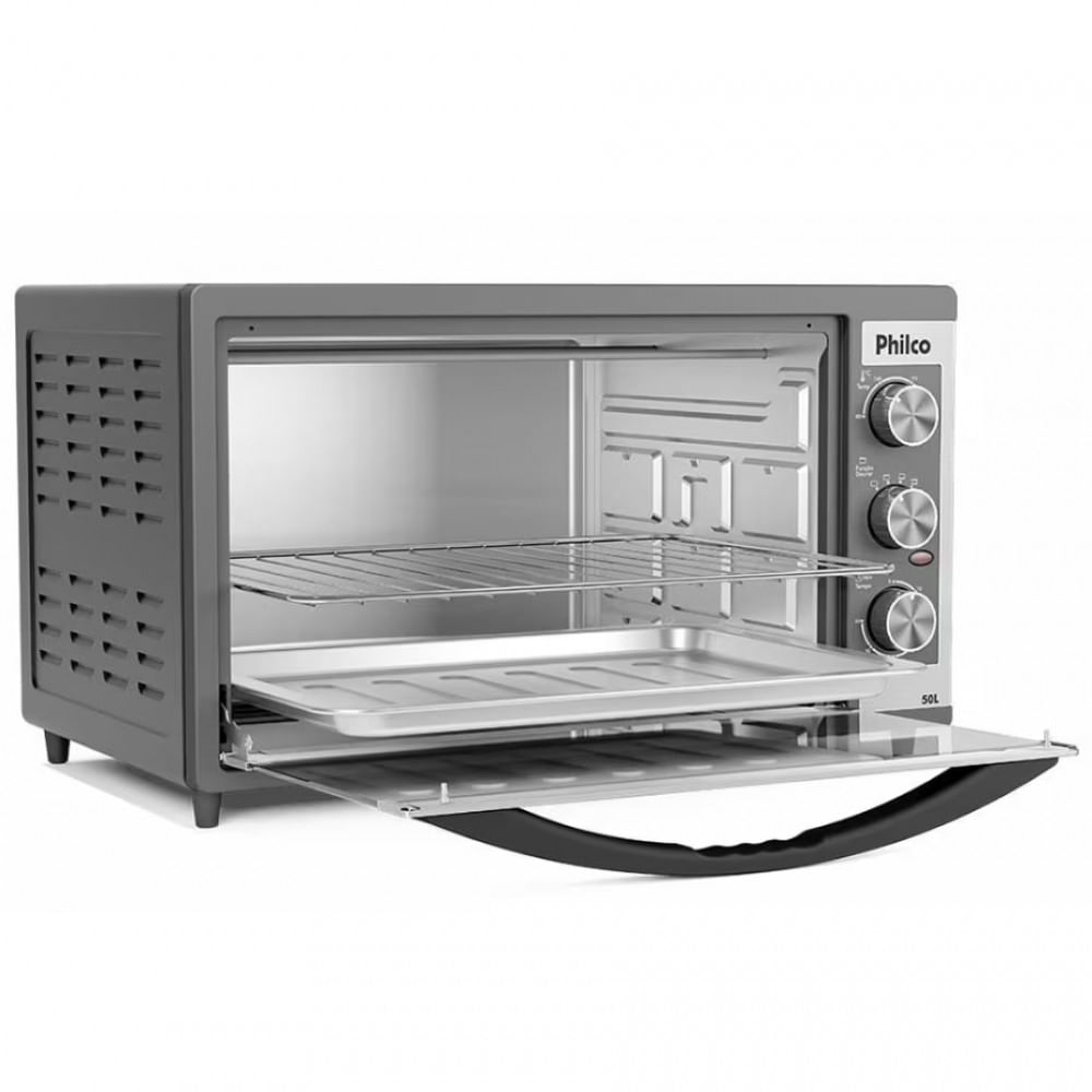 Forno Elétrico PFE52P 50 Litros com Botão Timer de 60 minutos e Dupla Resistência Philco Preto / 220V