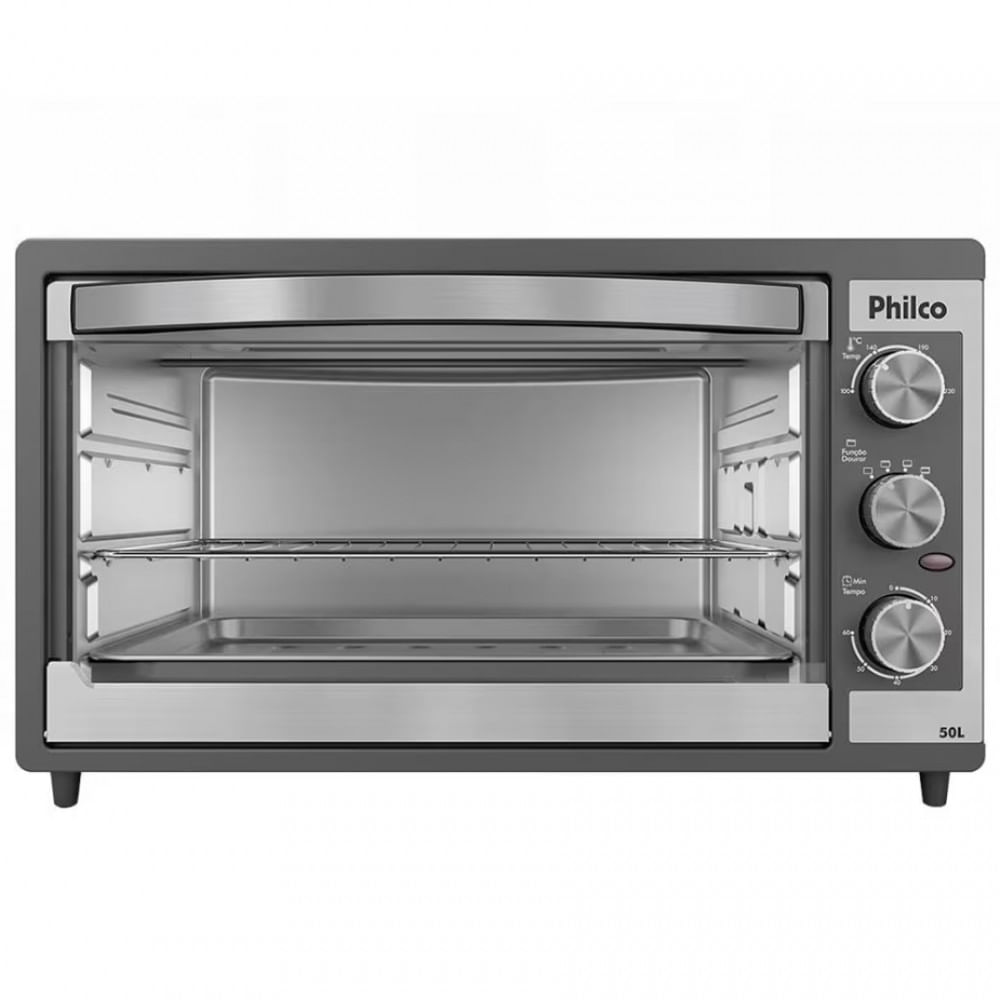 Forno Elétrico PFE52P 50 Litros com Botão Timer de 60 minutos e Dupla Resistência Philco Preto / 220V