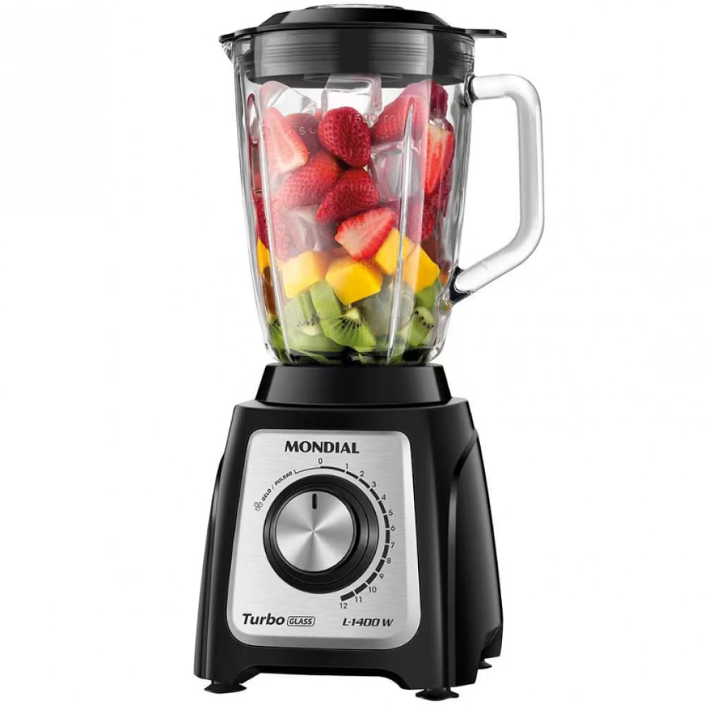 Liquidificador Mondial Turbo Glass L-1400 GI 1400W Jarra de Vidro