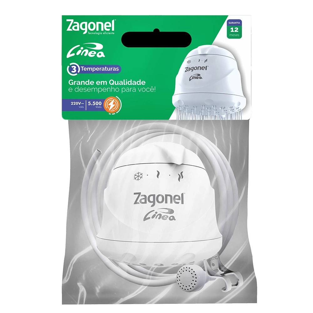 Chuveiro Ducha Zagonel Linea 3 Temperaturas - 4400W 220V