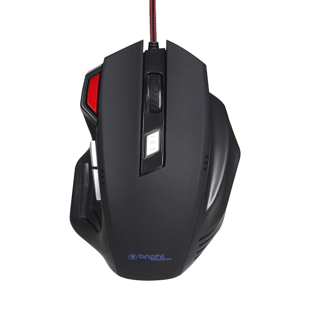 Mouse Gamer Bright Pro 0465 USB com Fio Preto