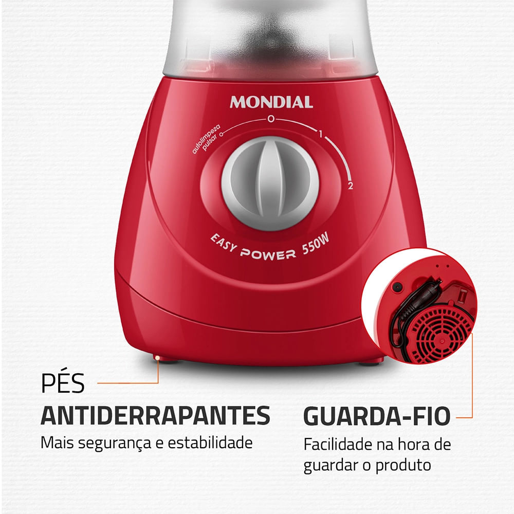 Liquidificador Mondial Easy Power L-550-R Vermelho - 127V