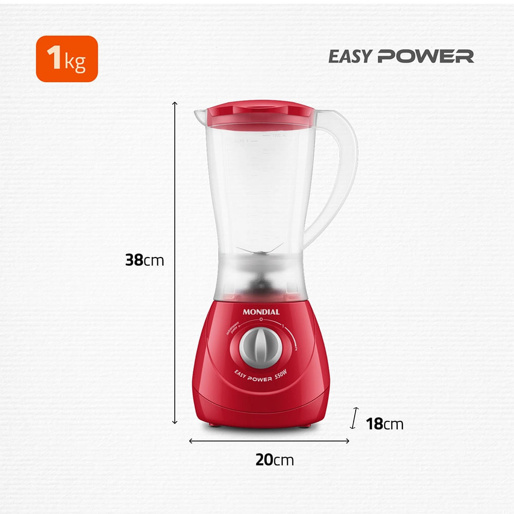 Liquidificador Mondial Easy Power L-550-R Vermelho - 127V