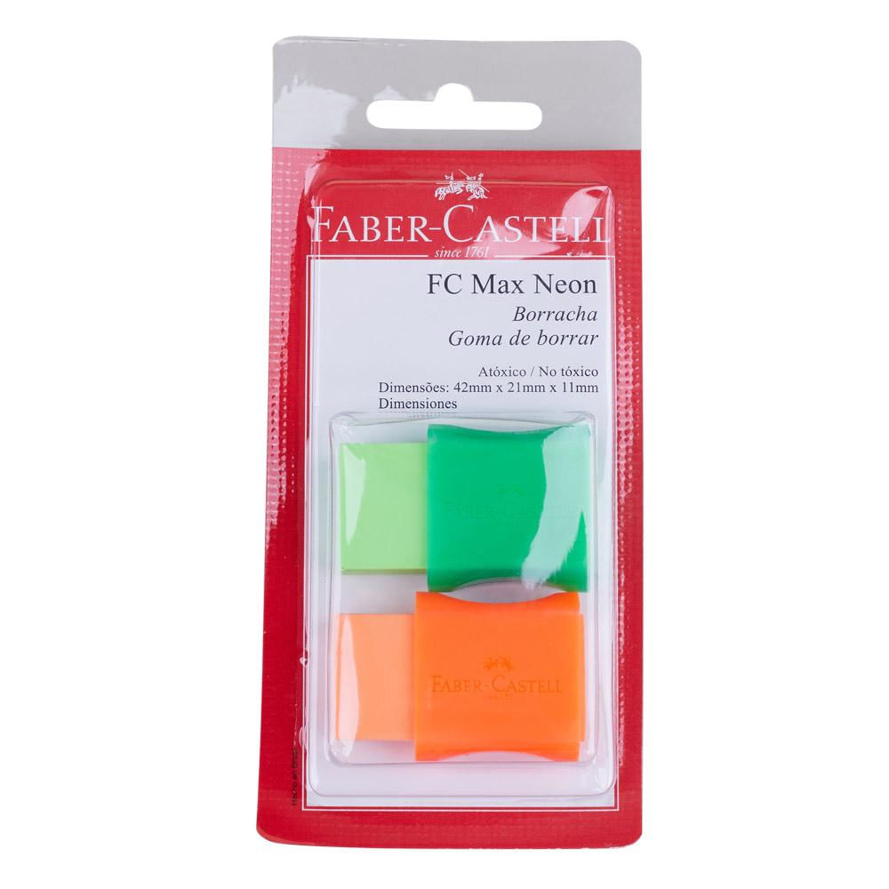 Borracha Faber Castell com 2 Unidades Max Neon