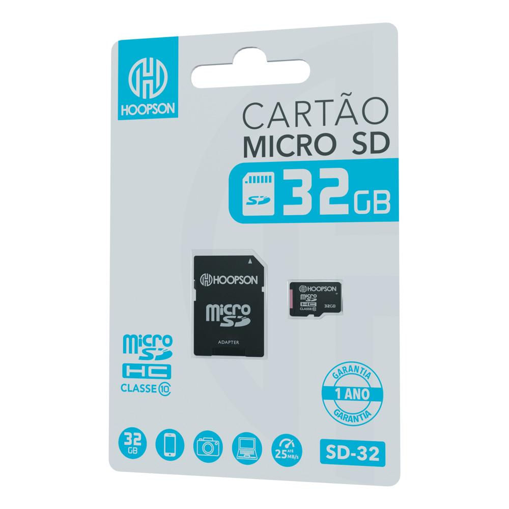 Cartão de Memória 32GB com Adaptador MicroSD Hoopson SD32