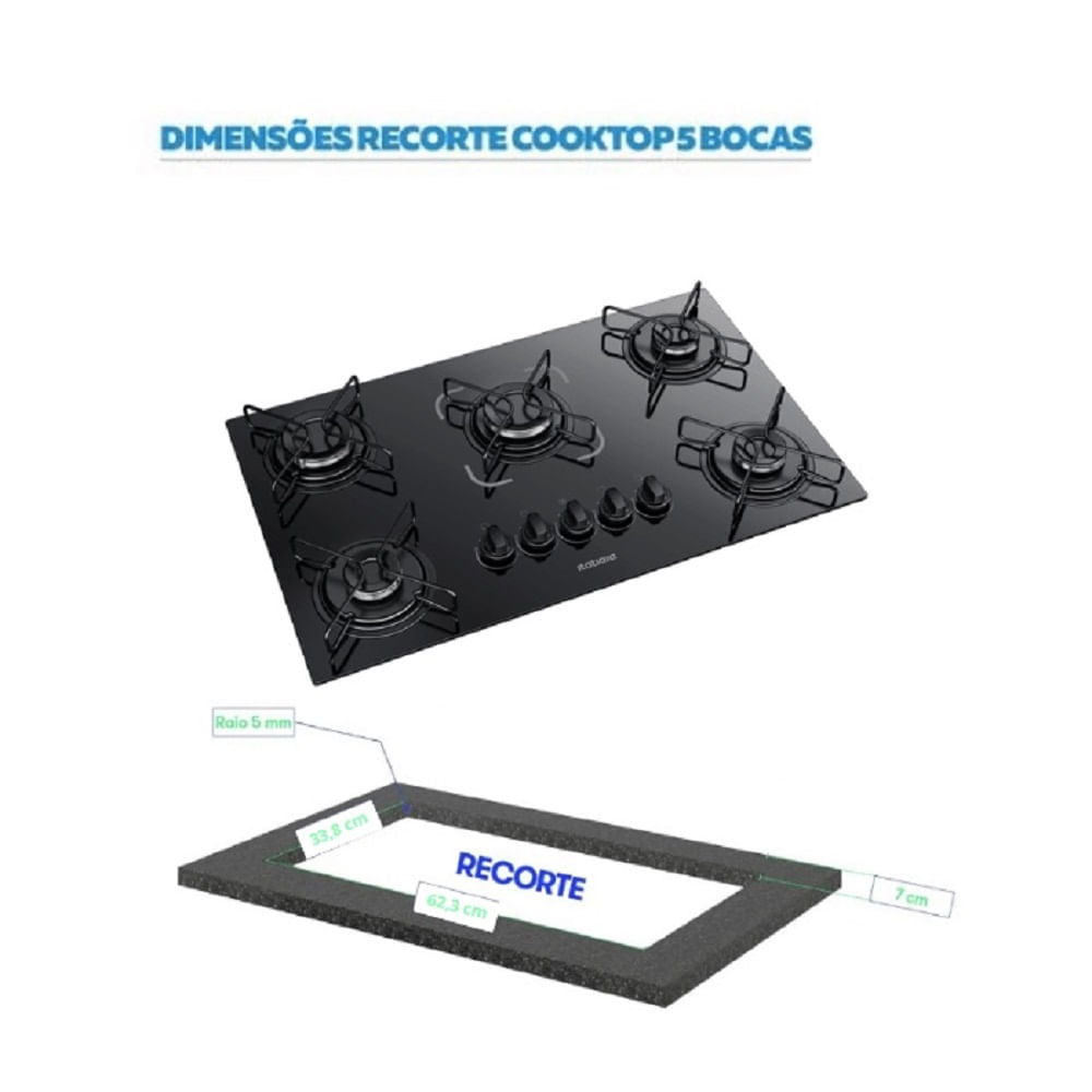 Cooktop Itatiaia 5 Bocas Essencial Preto - Bivolt Bivolt