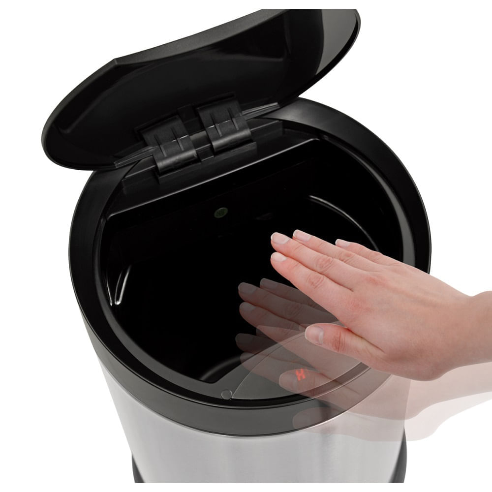 Lixeira Tramontina 12 Litros Smart Automática com Sensor com Acabamento Scotch Brite em Aço Inox