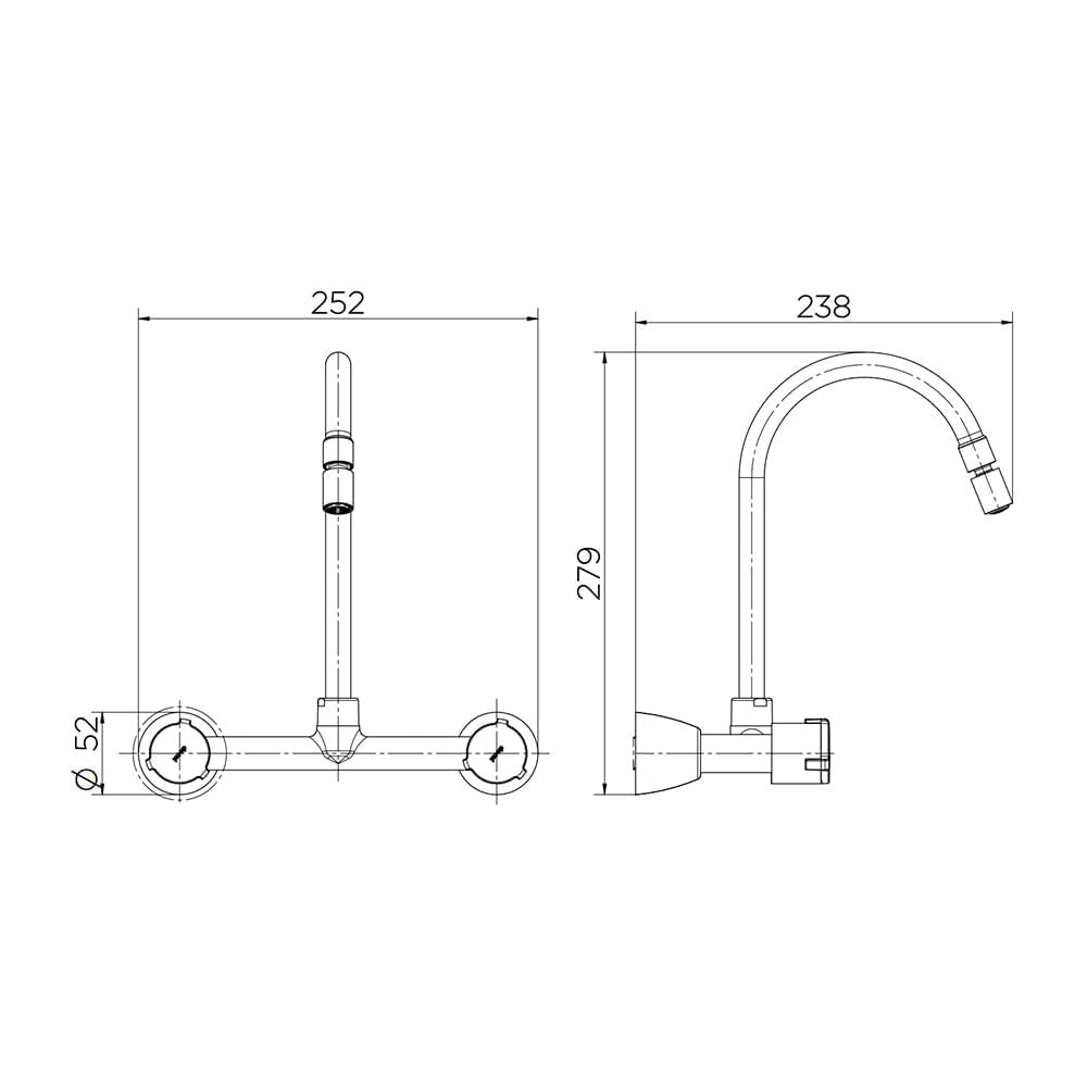 Torneira Misturador Docol Nova Riva 929906 de Parede Cromada