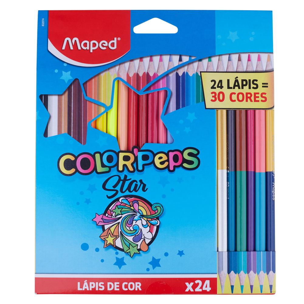 Lápis de Cor Peps 18 Cores e 6 Duo 832074ZV Maped