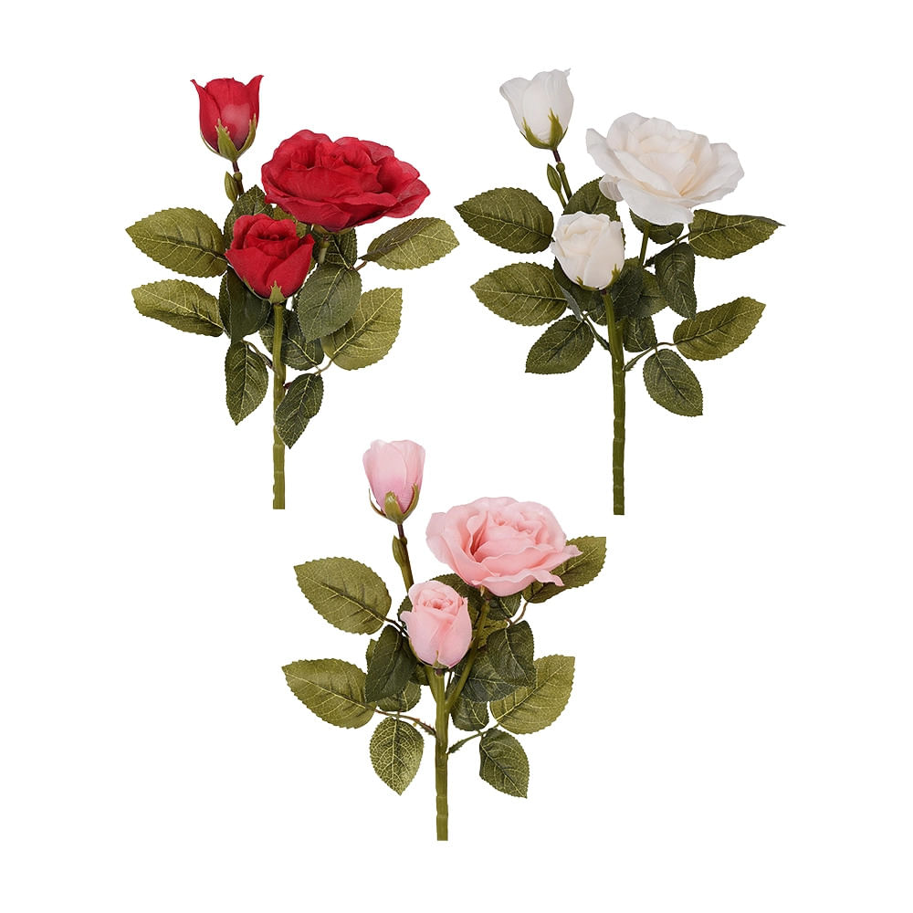 Haste de Rosas Grillo Outonada X3 34cm - Item Sortido