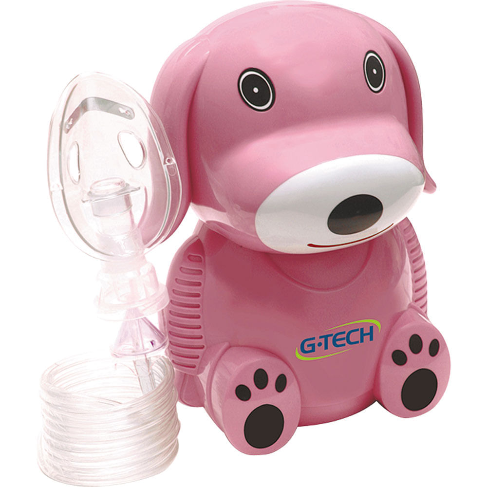 Nebulizador a Ar Comprimido G-Tech NebDog Bivolt Rosa