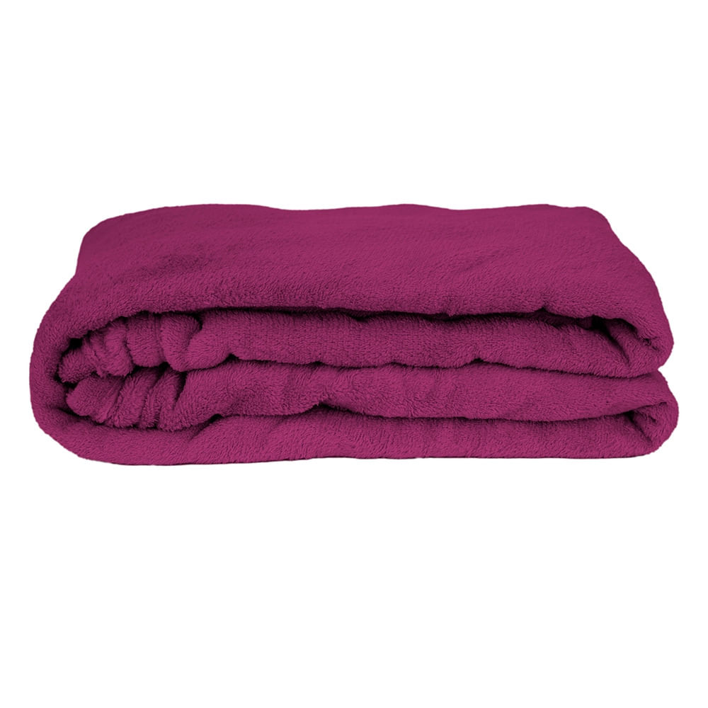 Manta Cobertor Queen Fleece Cazza Rosa Fúcsia