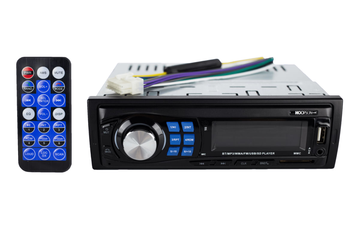 Som Automotivo Bluetooth Hoopson APC-002 com Entradas USB e SD