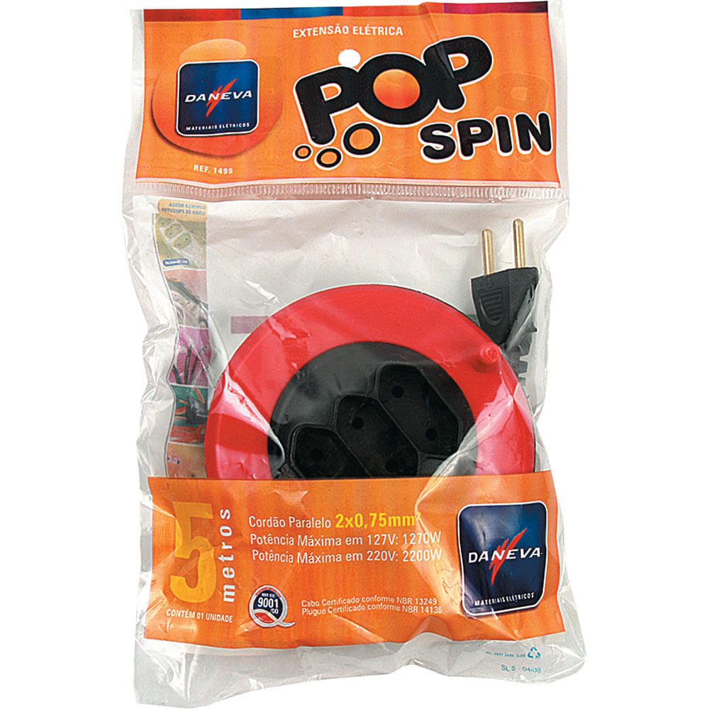 Extensão PL Redonda 5m Pop Spin 1495 Daneva