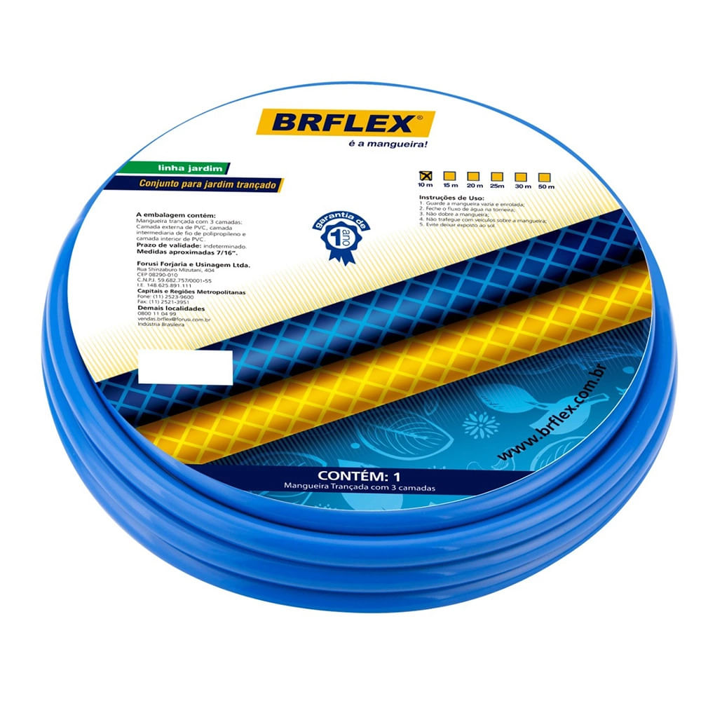 Mangueira de Jardim BRFlex Lisa Pop Azul 10m