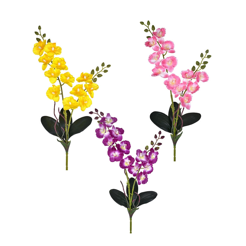 Haste de Orquídea Grillo em Cetim X2 50cm - Item Sortido