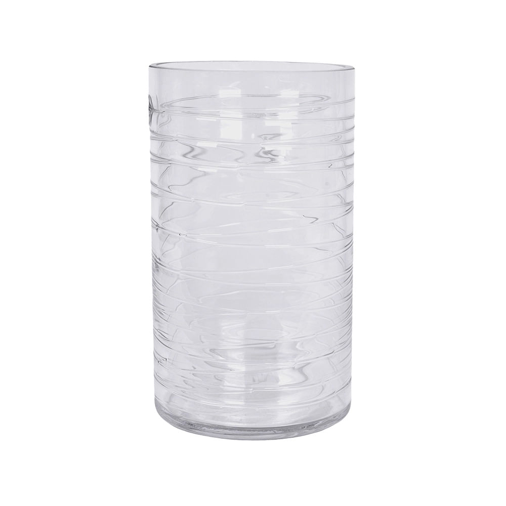 Vaso de Vidro Grillo em Vidro Cilíndrico Transparente 22cm