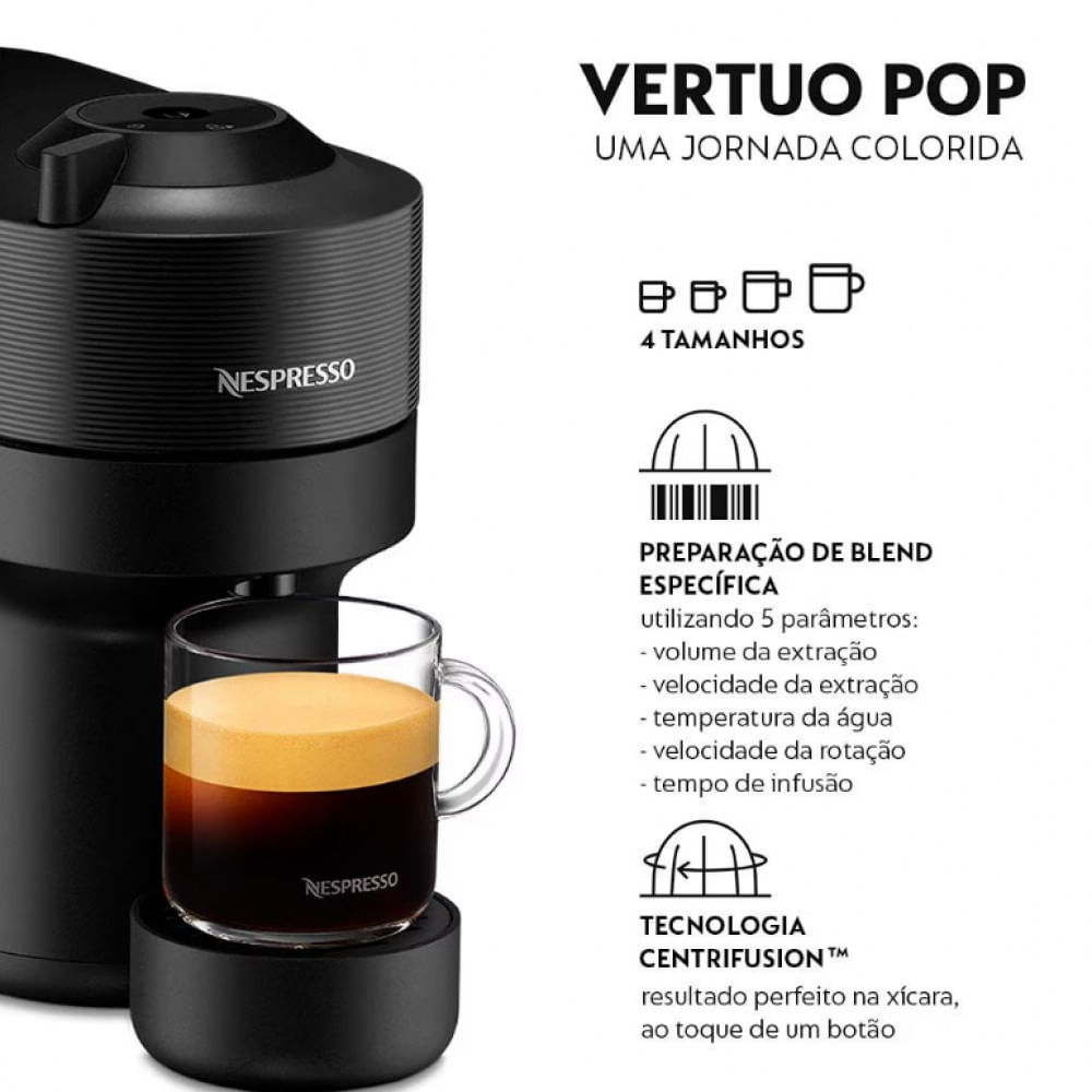 Máquina de Café Vertuo Pop com Kit Boas-Vindas Nespresso Preto / 110V