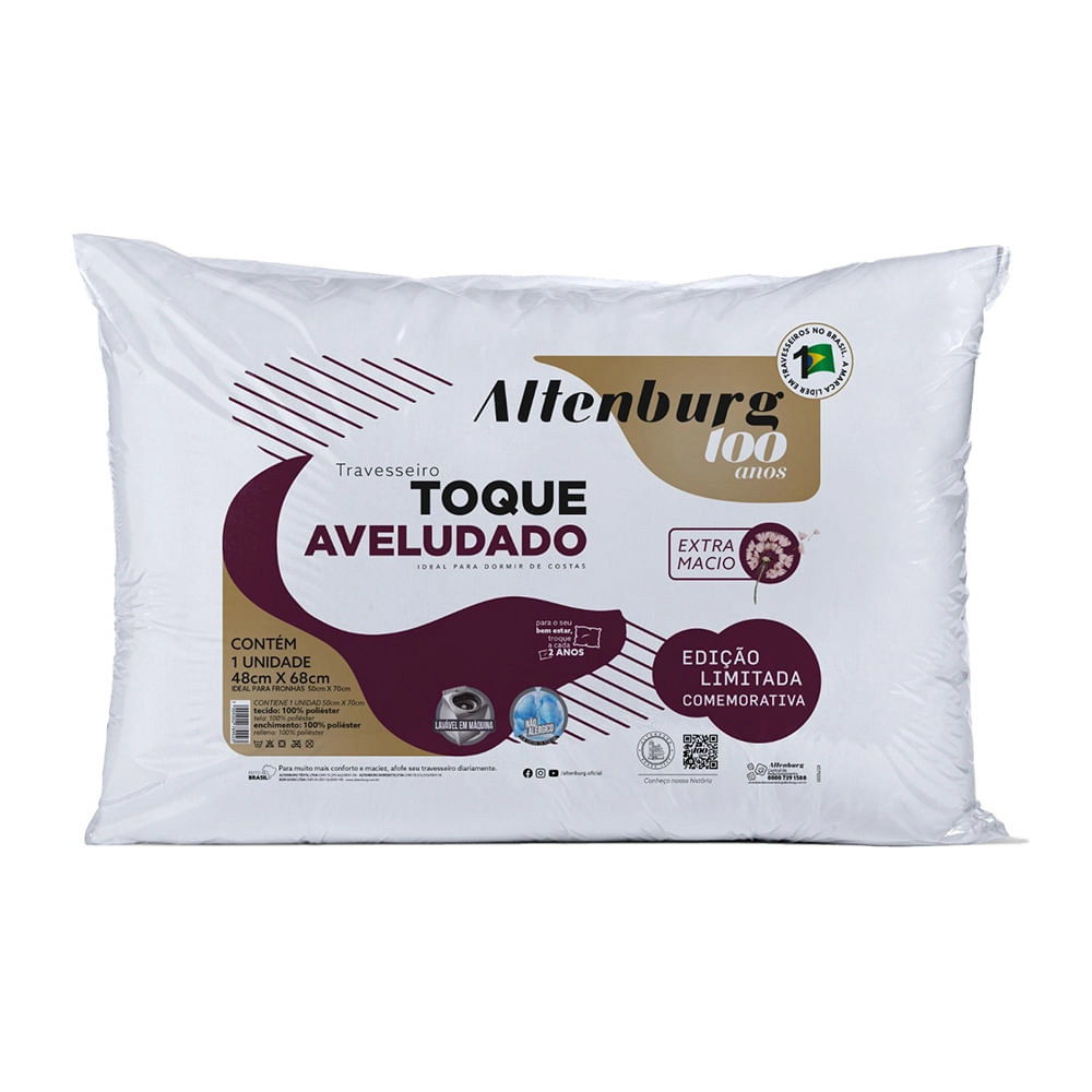 Travesseiro Altenburg Toque Aveludado 48x68cm