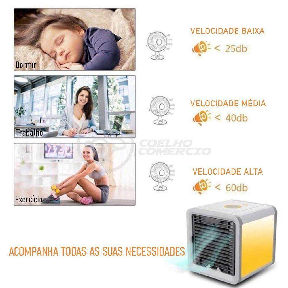 Ar Condicionado Portátil Arctic Air Cooler Umidificador Climatizador Luz Led 7 Cores Rgb