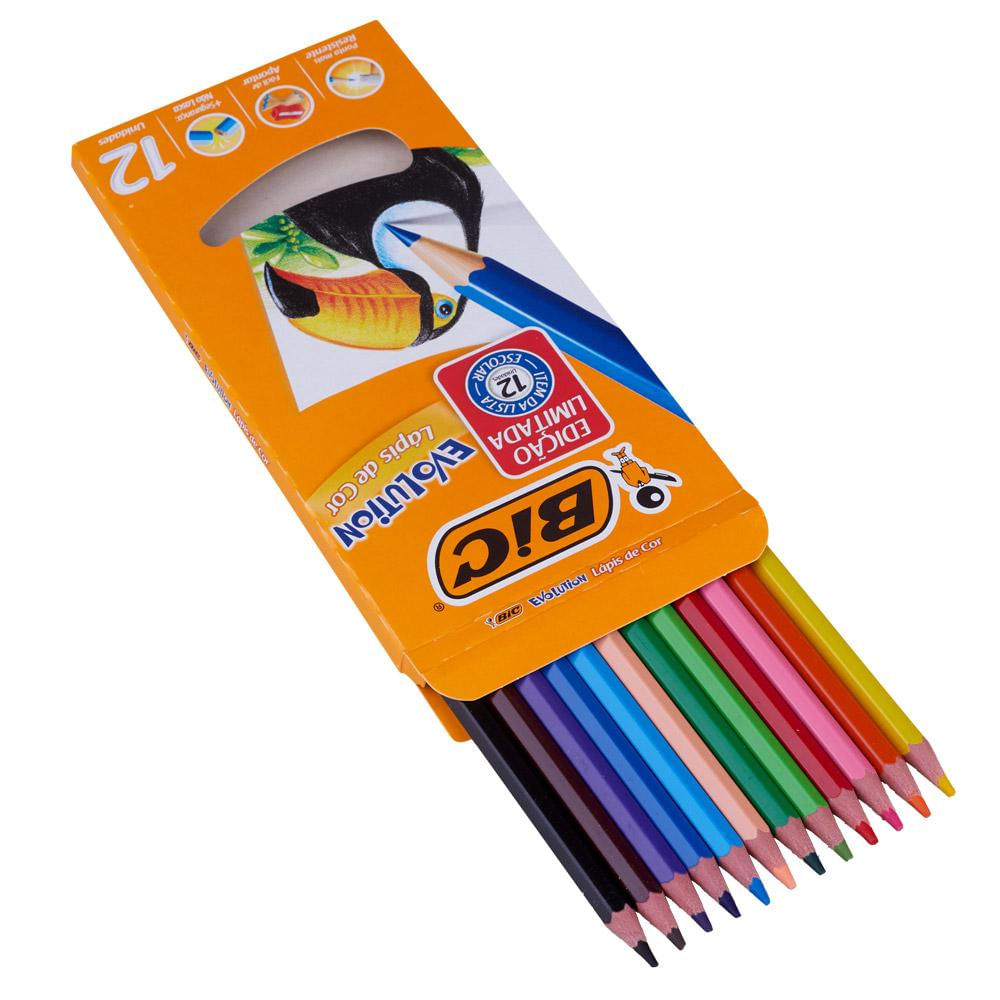 Lápis de Cor com 12 Cores Bic