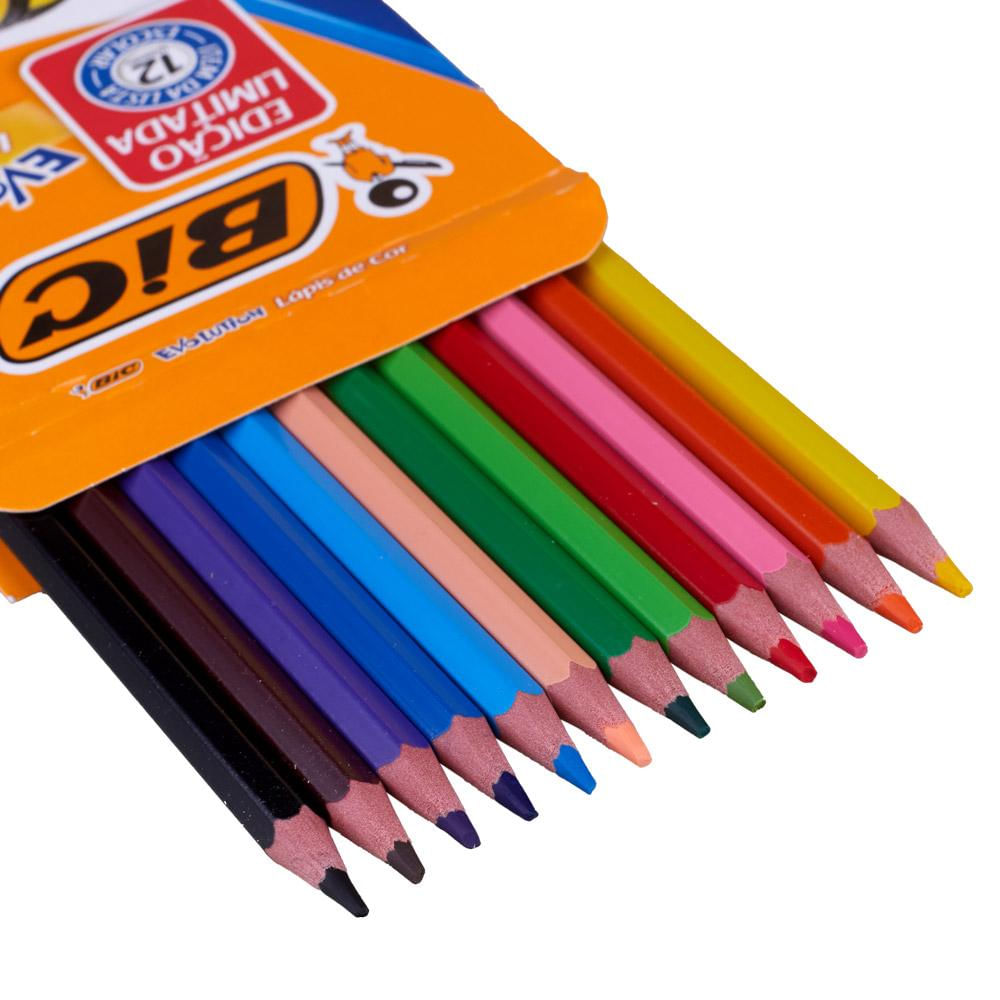 Lápis de Cor com 12 Cores Bic
