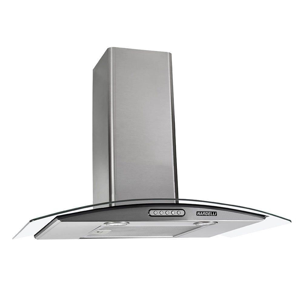 Coifa De Parede 70cm Vidro Curvo Duto Slim 220v