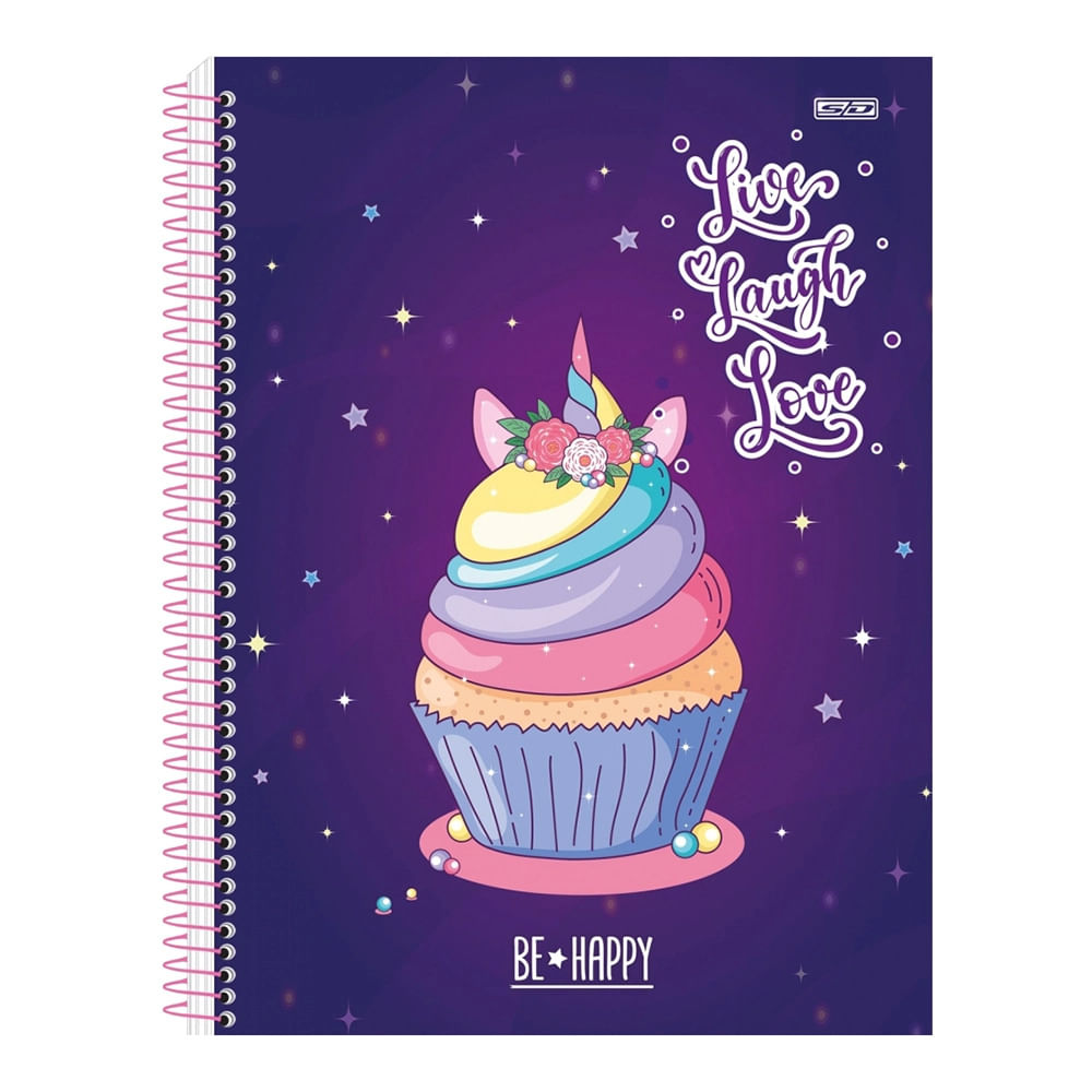 Caderno Universitário São Domingos Be Happy Capa Dura 1 Matéria 80 Folhas - Item Sortido